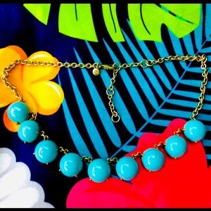 JCREW Teal Bubbles statement  necklace